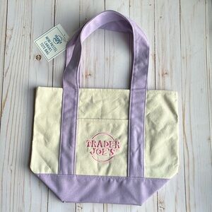 Trader Joe's Pastel Purple Mini Canvas Tote Bag 2025 LIMITED EDITION NWT